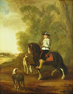 Boots Prints: Portrait of a Horseman with two Dogs, c1660-1670. Creator: Style ofThomas de Keyser