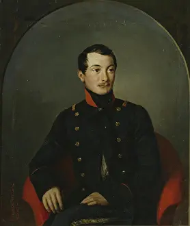 1839 Prints: Portrait of a Hussar Guards Officer, 1839. Creator: Pyotr Zabolotsky