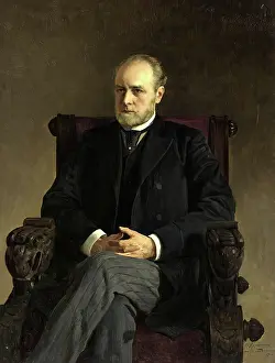 Legs Crossed Prints: Portrait of I.F. Doss, 1900. Creator: Ilya Savich Galkin