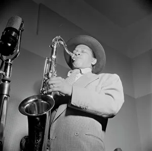 Portrait of Illinois Jacquet, New York, N.Y. ca. May 1947. Creator: William Paul Gottlieb