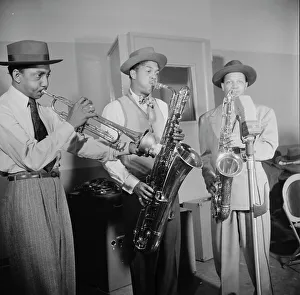 Trumpet Players Prints: Portrait of Illinois Jacquet, New York, N.Y. ca. May 1947. Creator: William Paul Gottlieb