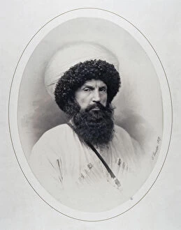 Caucasian War Gallery: Portrait of the Imam Shamil (1797-1871), 1859. Artist: Deniere, Andrei (Heinrich-Johann) (1820-1892)