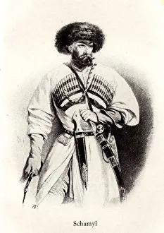 Guerrilla Prints: Portrait of Imam Shamil (1799-1871), 19th century. Artist: Anonymous