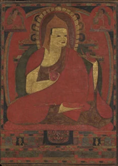 Thangka Collection: Portrait of the Indian Monk Atisha, early to mid-12th century. Creator: Unknown