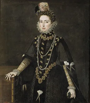 Portrait of the Infanta Catherine Michelle of Spain (1567-1597), 1584-1585. Artist: Sanchez Coello, Alonso (1531-1588)