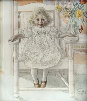 Watercolour On Paper Gallery: Portrait of Inga-Maria Thiel. Artist: Larsson, Carl (1853-1919)