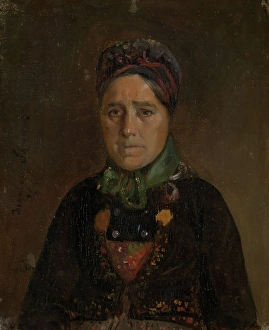 Nasjonalmuseet Prints: Portrait of Ingeborg Skjonne from Numedal, 1848. Creator: Adolph Tidemand