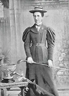 Sportswoman Prints: Portrait of the Irish lady golfer Miss Cox, 1896. Creator: Lee & Co