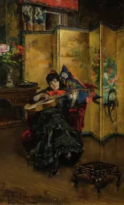 Japonaiserie Prints: Portrait of Isabel de Cistue y Nieto, 1895. Creator: Moore, Henry Humphrey (1844-1926)