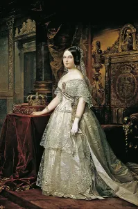 Isabella Ii Prints: Portrait of Isabella II of Spain. Artist: Madrazo y Kuntz, Federico de (1815-1894)