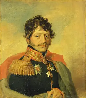 Curly Hair Prints: Portrait of Ivan A. Argamakov (1775-1821) (2nd), 1828. Creator: Workshop of George Dawe