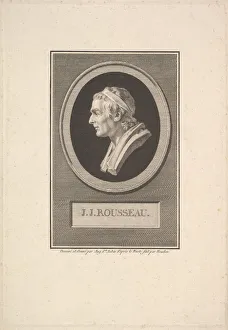 Jean Jacques Prints: Portrait of J. J. Rousseau, 1801. Creator: Augustin de Saint-Aubin