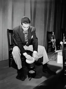 Percussionist Prints: Portrait of Jack Costanzo, 1947 or 1948. Creator: William Paul Gottlieb
