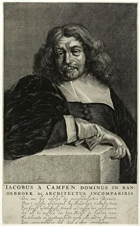 Campen Jacob Van Prints: Portrait of Jacob van Campen, c.1665. Creator: Unknown