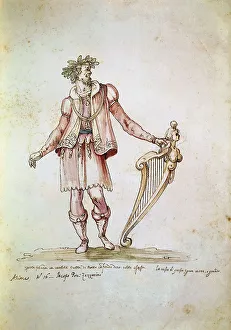 Portrait of Jacopo Peri (1561-1633). Costume design of Arion in the 5th Intermedio of La Pellegrina Portrait of Jacopo Peri (1561-1633). Costume design of Arion in the 5th Intermedio of La Pellegrina