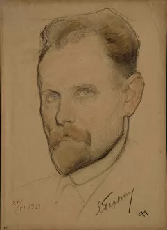 Portrait of Jan Berzin (1889-1938), 1921. Artist: Andreev, Nikolai Andreevich (1873-1932)