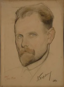 Portrait of Jan Berzin (1889-1938), 1921. Artist: Andreev, Nikolai Andreevich (1873-1932) Portrait of Jan Berzin (1889-1938), 1921. Artist: Andreev, Nikolai Andreevich (1873-1932)