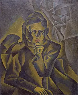 Czechia Prints: Portrait of Jan Zrzavy, 1912. Creator: Kubista, Bohumil (1884-1918)