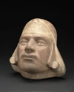 Mochica Prints: Portrait Jar of a Ruler with Traces of Face Paint, 100 B. C. / A. D. 500. Creator: Unknown