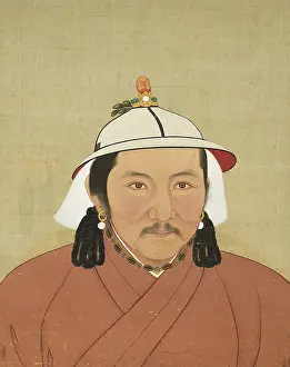 Chinese Master Prints: Portrait of Jayaatu Khan (1304-1332), 14th century. Creator: Chinese Master