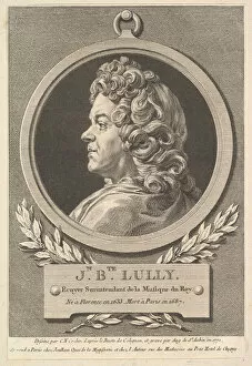 Gaspard Gallery: Portrait of Jean-Baptiste Lully, 1770. Creator: Augustin de Saint-Aubin