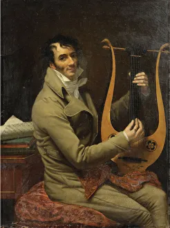 Lyra Prints: Portrait of Jean-Dominique Fabry Garat Playing a Lyre, ca 1802-1805