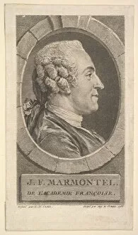 Charles Nicolas Collection: Portrait of Jean-Francoise Marmontel, 1765. Creator: Augustin de Saint-Aubin