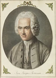 Portrait of Jean-Jacques Rousseau (1712-1778), ca 1775. Creator: Saint-Aubin, Augustin
