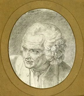 Mus And Xe9 Prints: Portrait of Jean-Jacques Rousseau (1712-1778), 1775. Creator: Caresme
