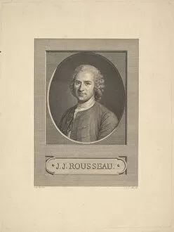 Delatour Gallery: Portrait of Jean-Jacques Rousseau, 1777. Creator: Augustin de Saint-Aubin