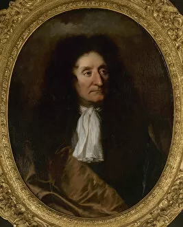 Rigaud Gallery: Portrait of Jean de La Fontaine (1621-1695), c. 1680. Creator: Rigaud