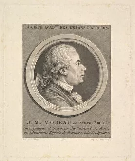 Charles Nicolas Collection: Portrait of Jean-Michel Moreau, 1787. Creator: Augustin de Saint-Aubin