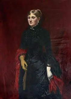 Portrait of Jeanne Petitcuenot, nee Thibaut, 1883. Creator: Deurbergue, Ida (1857-1934)