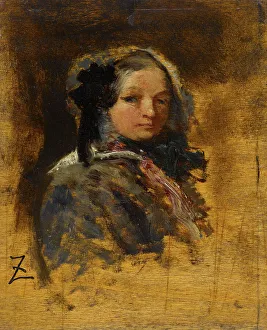 Ziem Felix Prints: Portrait de jeune fille, between 1845 and 1848