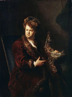 Jeweller Gallery: Portrait of the Jeweller Johann Melchior Dinglinger, c1721. Artist: Antoine Pesne