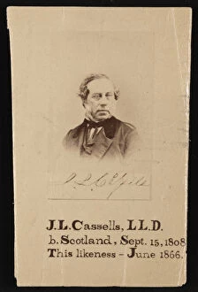 Typeface Gallery: Portrait of J.L. Cassells (1808-?), 1866. Creator: Unknown
