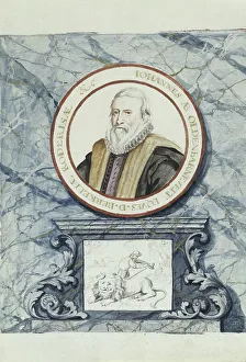 Parchment Animal Material Prints: Portrait of Johan Van Oldenbarnevelt, 1710-1720. Creator: Anon