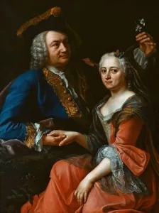 Staatliche Museen Prints: Portrait of Johann Christoph Gottsched (1700-1766) with his wife Luise