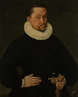 Neck Ruff Prints: Portrait of Johann Philipp Volker, 1588. Creator: Middle-Rhenish Master of 1589