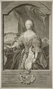 Portrait of Johanna-Elizabeth, Electress of Anhalt-Zerbst (1712-1760), Mother of Catherine II, 1756