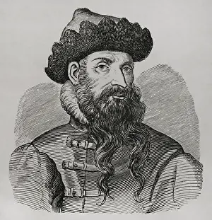 1877 Prints: Portrait of Johannes Gutenberg, (c1399-1468), German inventor, 1877. Creator: Unknown