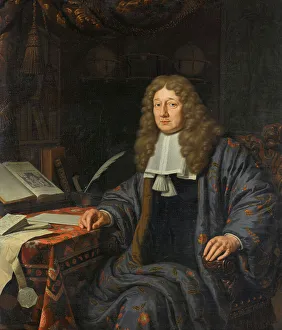 Micheel Van Musscher Prints: Portrait of Johannes Hudde (1628-1704)