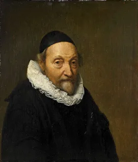 Skullcap Prints: Portrait of Johannes Wtenbogaert (1557-1644), c.1640-c.1644. Creator: Unknown