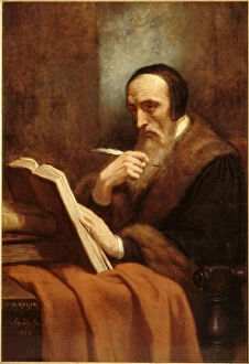Calvin Gallery: Portrait of John Calvin (1509-1564), 1858. Creator: Scheffer, Ary (1795-1858)
