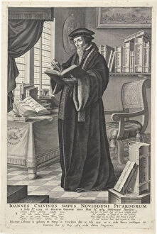 Calvin Gallery: Portrait of John Calvin (1509-1564), Mid of 17th cen