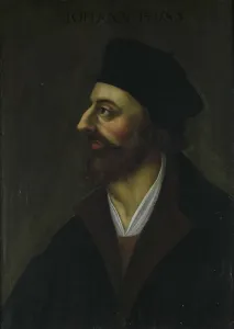 John Hus Prints: Portrait of John Hus, 17th century. Artist: Anonymous