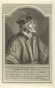 John Hus Prints: Portrait of John Hus, c. 1710. Artist: Laan, Adolf van der (1684-1755)