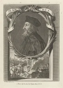 Picart Collection: Portrait of John Hus, ca 1720. Artist: Picart, Bernard (1673?1733)