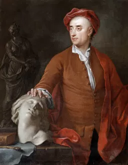 Images Dated 30th September 2005: Portrait of John Michael Rysbrack, (presumed), 18th century. Artist: Samuel Buck