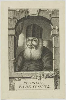 Jewish Collection: Portrait of Jonathan ben Nathan Eybeschütz (1690-1764), 1772. Creator: Balzer